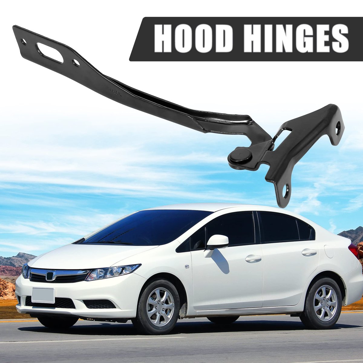 Pair Hood Hinges Driver And Passenger Side For Honda Civic 2012 2015 Ho1236127 Ho1236128 60120tr0a00zz 60170tr0a00zz Black