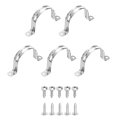 5pcs 65mm 2-9 16 304 Stainless Steel Rigid Pipe Strap Two Hole U Bracket Heavy Duty Conduit Clamp With Self-tapping Screws For 
