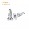 Uxcell 8 X 1 2 White Screws Self Drilling 100pcs Flat Head Phillips Sheet Metal Screw Wood To