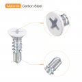 Uxcell 8 X 1 2 White Screws Self Drilling 100pcs Flat Head Phillips Sheet Metal Screw Wood To