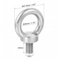 Uxcell Lifting Eye Bolt M12 X 20mm Male Thread With Hex Screw Nut Gasket Flat Washer For Hanging Securing Chain Wire Rope 304