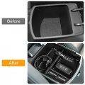 Center Console Storage Box Interior Organizer Tray For Kia Seltos 2020-2021 Black