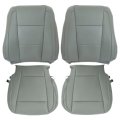 Secos Driver Passenger Bottom Top Replacement Leather Seat Cover Gray For Ford F-250 F-350 F-450 F-550 2017 2018 2019 2020 2021 