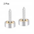 Uxcell Mirror Screws Decorative Caps Cover Nails Polished Stainless Steel 12mm 2pcs
