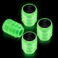 Ford Mustang Dark Horse Glow In The Tire Valve Caps Black Green Luminous Abs Plastic Stem For Cars Trucks And Suvs Set Of 4 