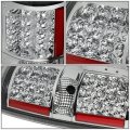 Full Led Tail Light Brake Lamps Compatible With Ford F150 94-14 Driver And Passenger Side Chrome Housing Clear Lens
