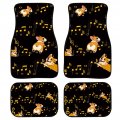 Forchrinse Cute Corgi Music Note Auto Floor Mat Full Set 4-piece All-season Protection Rubber For Cars Suvs Trucks 