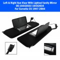 Topteng Sun Visor Vanity Mirror C5 Black Sunvisors Shaded Fit For Corvette 8 Cyl 5 7l 1997-2004