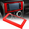 Rt-tcz For Wrangler Jk Console Radio Bezel Cover Trim Red Interior Accessories Jeep Jku 2007 2008 2009 2010 