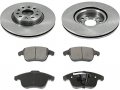 Front Semi Metallic Brake Pads And Rotor Kit Compatible With 2012-2020 Volkswagen Passat 