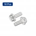 Uxcell M6x16mm Phillips Hex Head Flange Bolts 10pcs 304 Stainless Steelagon Hex Machine Screws