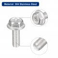 Uxcell M6x16mm Phillips Hex Head Flange Bolts 10pcs 304 Stainless Steelagon Hex Machine Screws