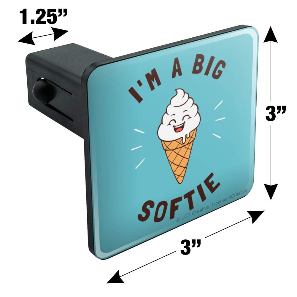 Graphics More I M A Big Softie Soft Serve Ice Cream Cone Funny Humor Tow Trailer Hitch Cover Plug Insert