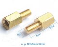 M3 X 18mm 6mm Hex Male-female Standoffs Male Thread Length Brass Pack 50-piece
