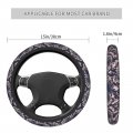 Delerain Snake Skin Steering Wheel Covers Anti Slip Elasticity Car Accessories Protector Universal 15 Inch For Women Man