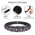 Delerain Snake Skin Steering Wheel Covers Anti Slip Elasticity Car Accessories Protector Universal 15 Inch For Women Man
