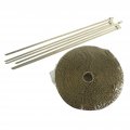 Jdmspeed New Heat Fiberglass Exhaust Pipe Header Wrap Tape Titanium Lave 1 X50ft Foot Roll