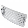 Kuafu Hood Vent Compatible With 2006-2010 Hummer H3 H3t Louver Deck W Handles Silver Air Grille Chrome Moulding Trim