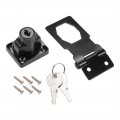 Uxcell 2 5-inch Keyed Hasp Locks Zinc Alloy Twist Knob Locking W Screws For Door Cabinet Different Black 2pcs
