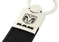 Dodge Ram Duo Black Leather Key Chain 