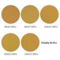 Speedwox 50 Pcs Sanding Discs 5 Inch 8 Hole Assortment 10 Each Of 60 80 120 150 220 Assorted Grits Dustless Hook And Loop