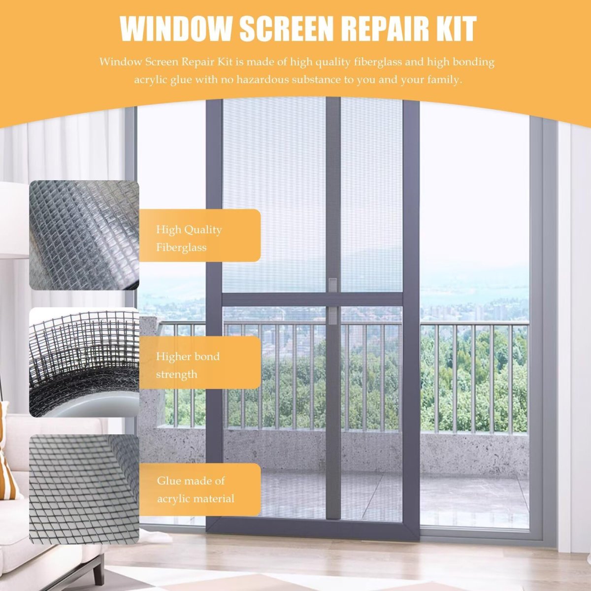 Instant Screen Repair Kit 2-pack 2 X16 5 Black Fiberglass Tape For Windows Doors Fixes Tears Holes