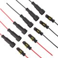 1 Pin8 Awg Waterproof Electrical Connector Quick Plug Socket Wire Pigtail 1 5mm Series Pack Of 6 Universal For Cars Motorcycles 