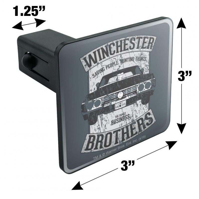 Supernatural Brother S Impala Tow Trailer Hitch Cover Plug Insert For 1 25 In Receivers Uv Resistant Resin Topped Design