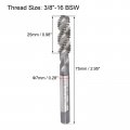 Uxcell 3 8 -16 Bsw Spiral Flute Thread Tap Machine Threading Hss-cobalt Uncoated Round Shank With Square End H2 Tolerance