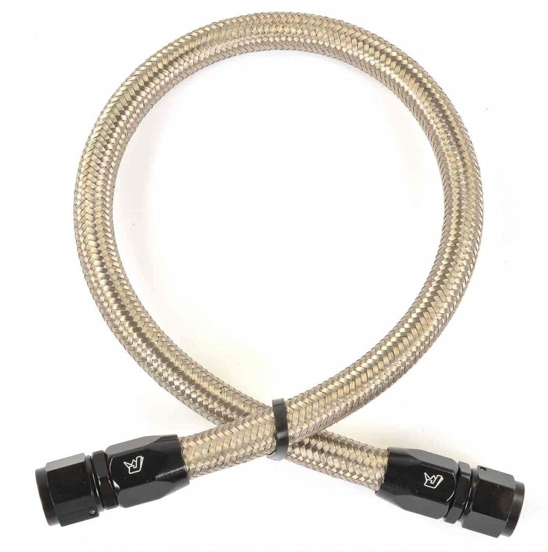 Jegs Pro-flo 200 Stainless Steel Braided Hose Assembly -8 An 2 Feet Long Inner Braid Seamless Nitrile Tube Nhra Accepted Black