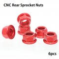 Autobahn88 Motorcycle Sprocket Nut Dress-up Kit Compatible With Triumph Speed Triple R 2012-2016 Red Set Of 6