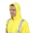 Portwest Uh440 Men S Lightweight Waterproof Hi Vis Reflective Rain Jacket Yellow X-large 