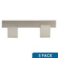 5 Pack Rok Hardware 3 76mm Center Brushed Nickel Kitchen Cabinet Drawer Door Handle Pull 4-1 4 108mm Length 
