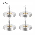 Uxcell Mirror Screws Decorative Caps Cover Nails Brushed Stainless Steel 25mm 4pcs