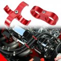 X Autohaux 3pcs Aluminum Alloy An12 Car Hose Separator Clamp Fuel Line Connector For Oil Red