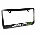 Ipick Image Made For Jeep Liberty Green Stripe Black Metal License Plate Frame