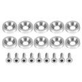 Car License Plate Frame Screws M6 Stainless Steel And Aluminum Decorative Bolts Silver 10-piece Set For Front Rear Bumper