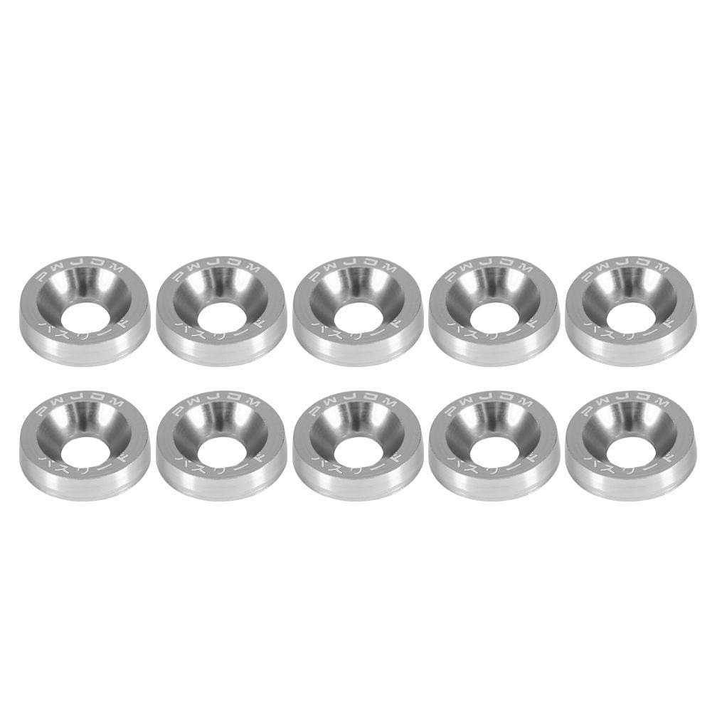Car License Plate Frame Screws M6 Stainless Steel And Aluminum Decorative Bolts Silver 10-piece Set For Front Rear Bumper