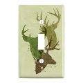 Deer Heads Trio Design Hunting Hunter Camouflage Plastic Wall Decor Toggle Light Switch Plate Cover 