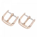 Watch Strap Clasp Replacement 316 Stainless Steel Polished Pvd Buckle Rose Gold Tone For 12mm Width Bands 2 Pcs 