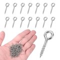 200pcs Screw Hooks Eyes M1 2x13 2mm 304 Stainless Steel Small Bolts Self Tapping Eye Closed-end For Diy Handwork Wooden Clay 