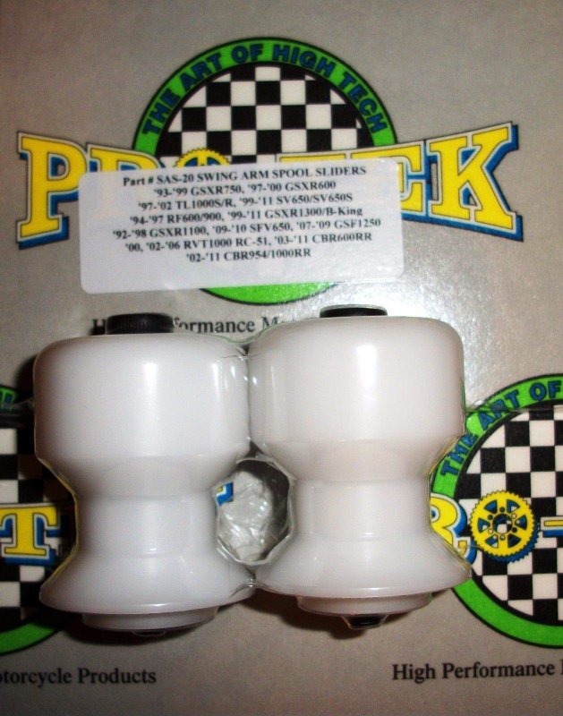 Pro-tek Swing Arm Spools Sliders Made For 2009 2010 2011 2012 2013 2014 2015 Suzuki Sfv650 Sfv 650 Gladius 8mm With White