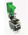Dpdt Toggle Switch Rated 20 Amps 125 Vac Includes Transparent Green Safety Cover 
