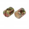 Uxcella 30pcs M6x12mm Barrel Bolt Cross Dowel Slotted Furniture Nut For Beds Chairs