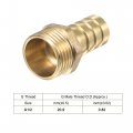 Uxcell Brass Hose Barb Fitting Straight 14mm X G1 2 Male Thread Pipe Connector With Stainless Steel Clamp Pack Of