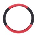 United Pacific 70409 18 Rbon Fiber Pattern Steering Wheel Cover Engineered Leather Construction Large Grip A One A Black Red 