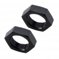 Ac Performance Aluminum -6 An Female Thread Hex Bulkhead Nut For An6 Fitting Adapter Black Anodized Pack Of 2 