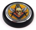 Mason Skull Masonic Car Truck Black Round Grill Badge 3 5 Grille Chrome Emblem