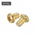 Uxcell Brass Machine Screws M4x6mm Phillips Pan Head Fastener Bolts For Furniture Office Equipment Electronics 24pcs