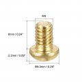 Uxcell Brass Machine Screws M4x6mm Phillips Pan Head Fastener Bolts For Furniture Office Equipment Electronics 24pcs